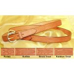 Fennell 1" Leather Belt with Embossed Fish