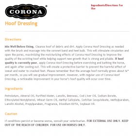 Corona Hoof Ointment Ingredients & Directions