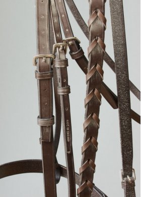 Fennell Laced Rein Snaffle Bridle closeup